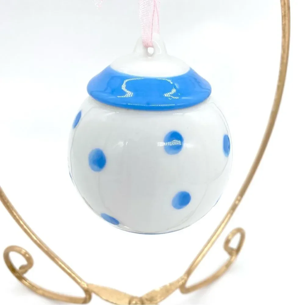 Vintage Beau Rivage Polka Dot Primary Colors Christmas Ornaments